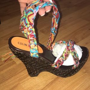 Colin Stuart Multicolored tie up wedges